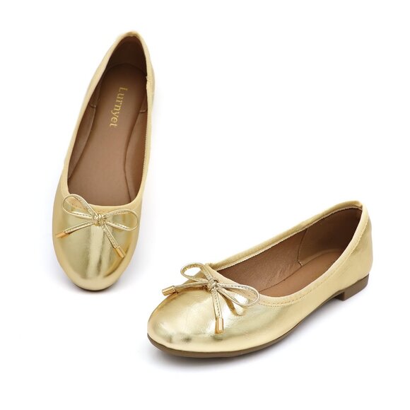 Women's Cushioned Insole Classic Bow Tie Ballerina Flat - Picture 10 of 10
